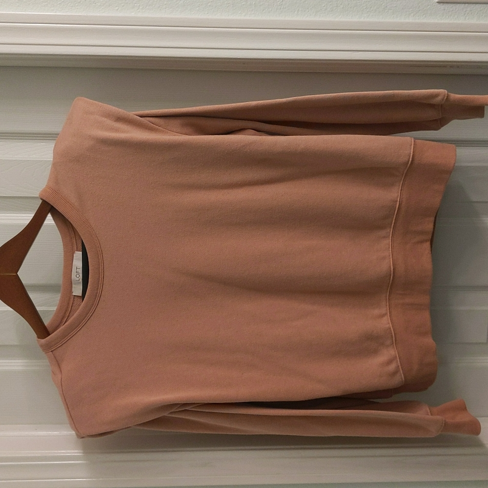 Loft Pink Sweatshirt With Sleeve Detail